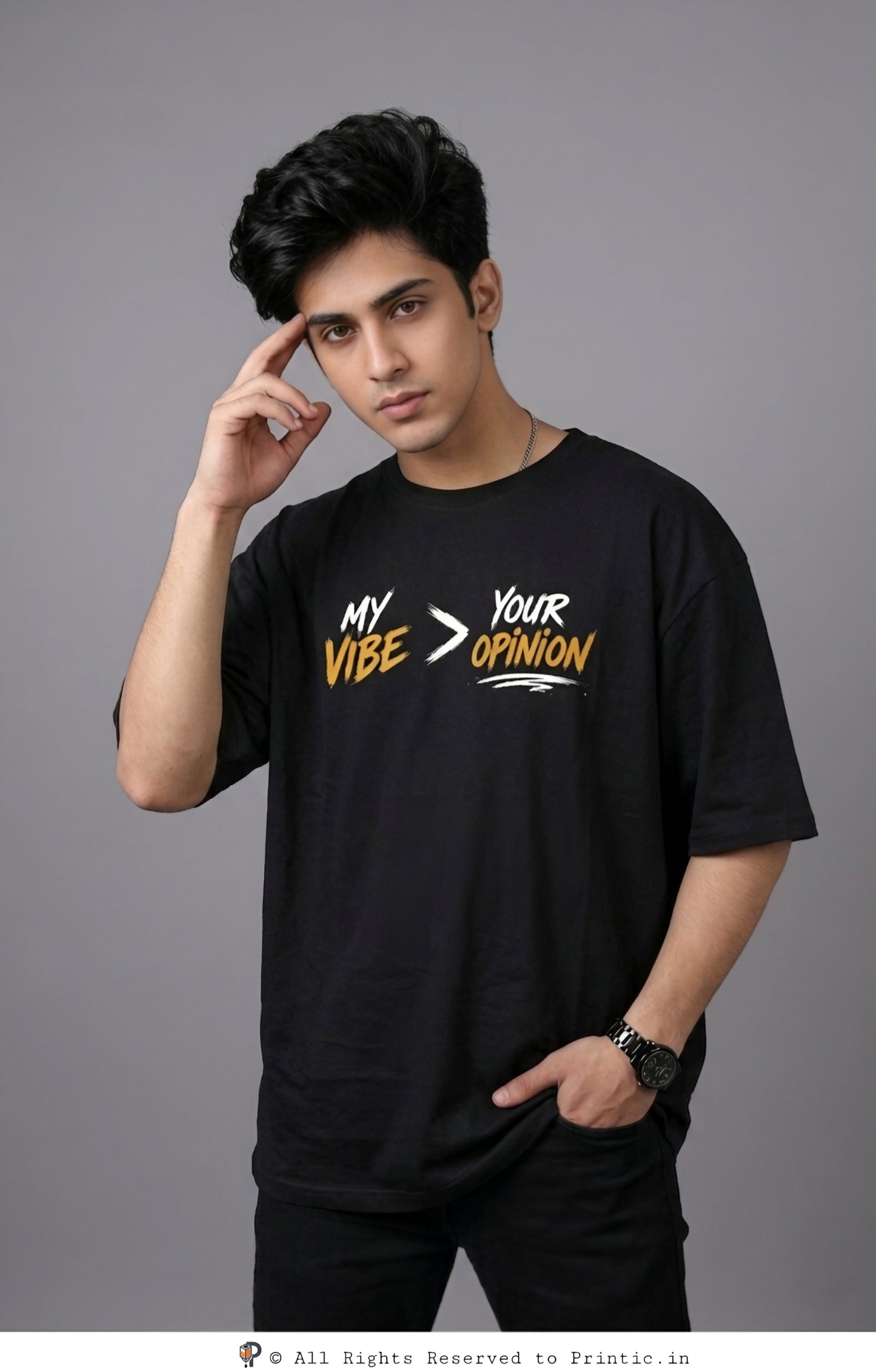 Vibe Over Opinion Oversized Unisex Tee