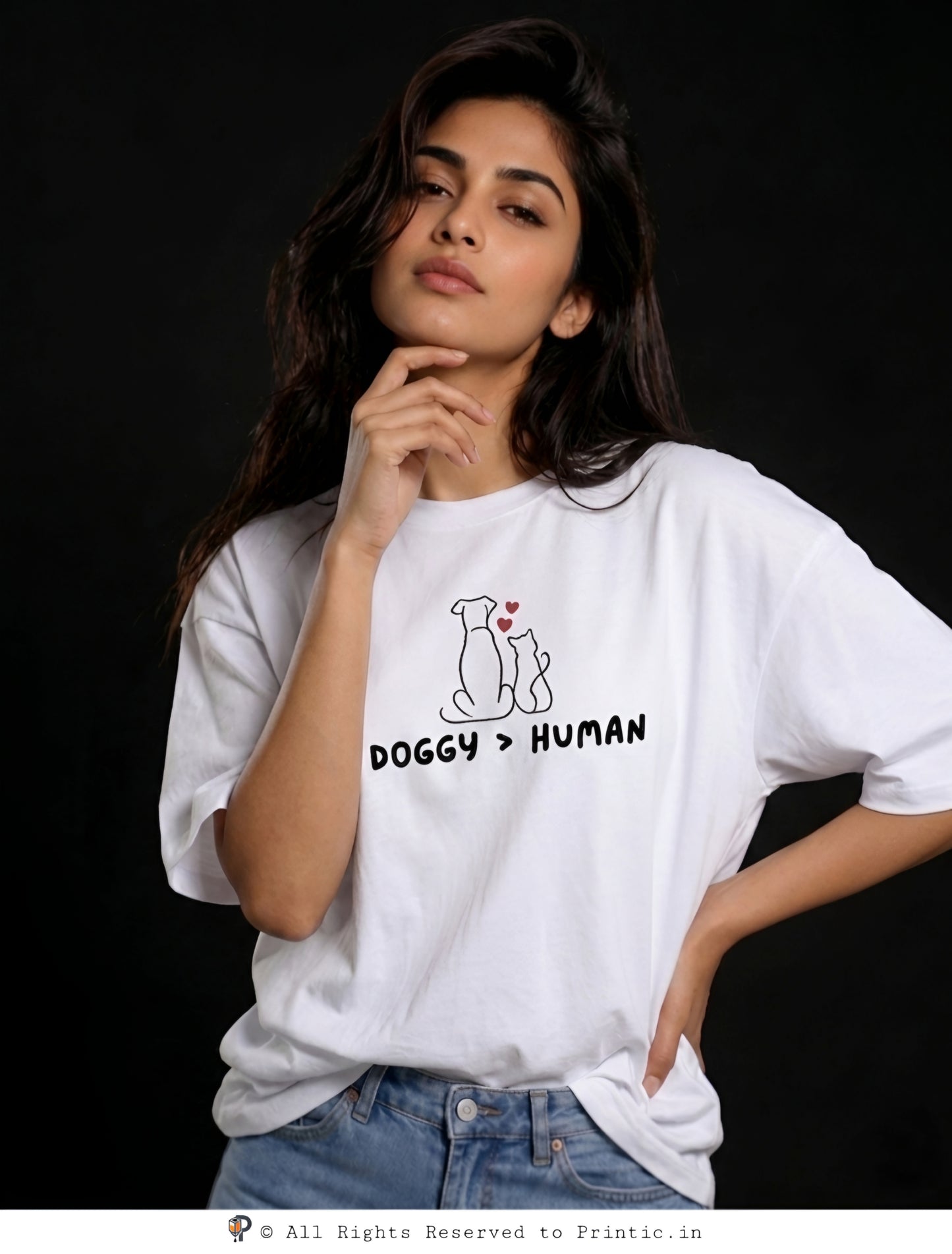 Paws Over People Oversized Unisex Tee
