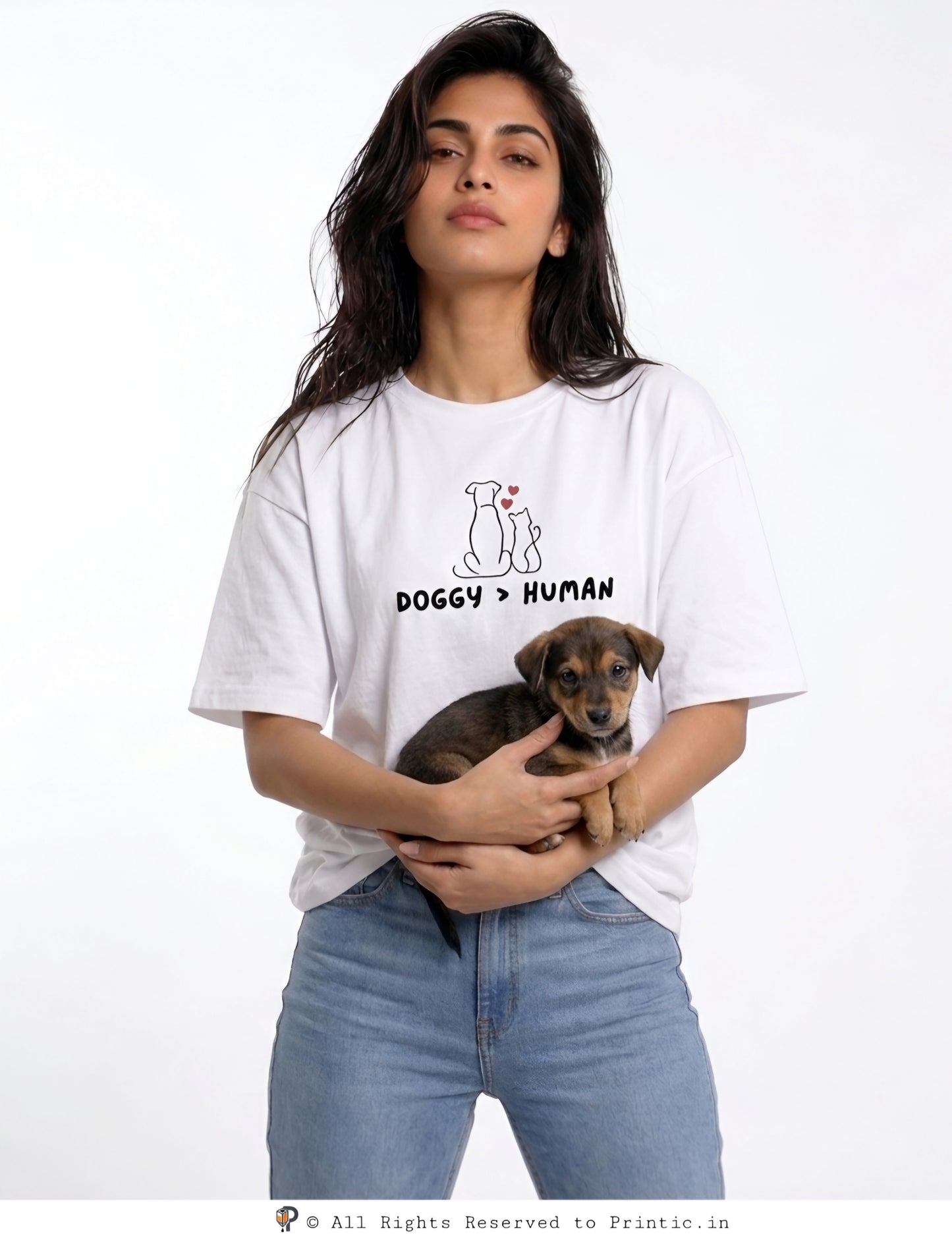 Paws Over People Oversized Unisex Tee
