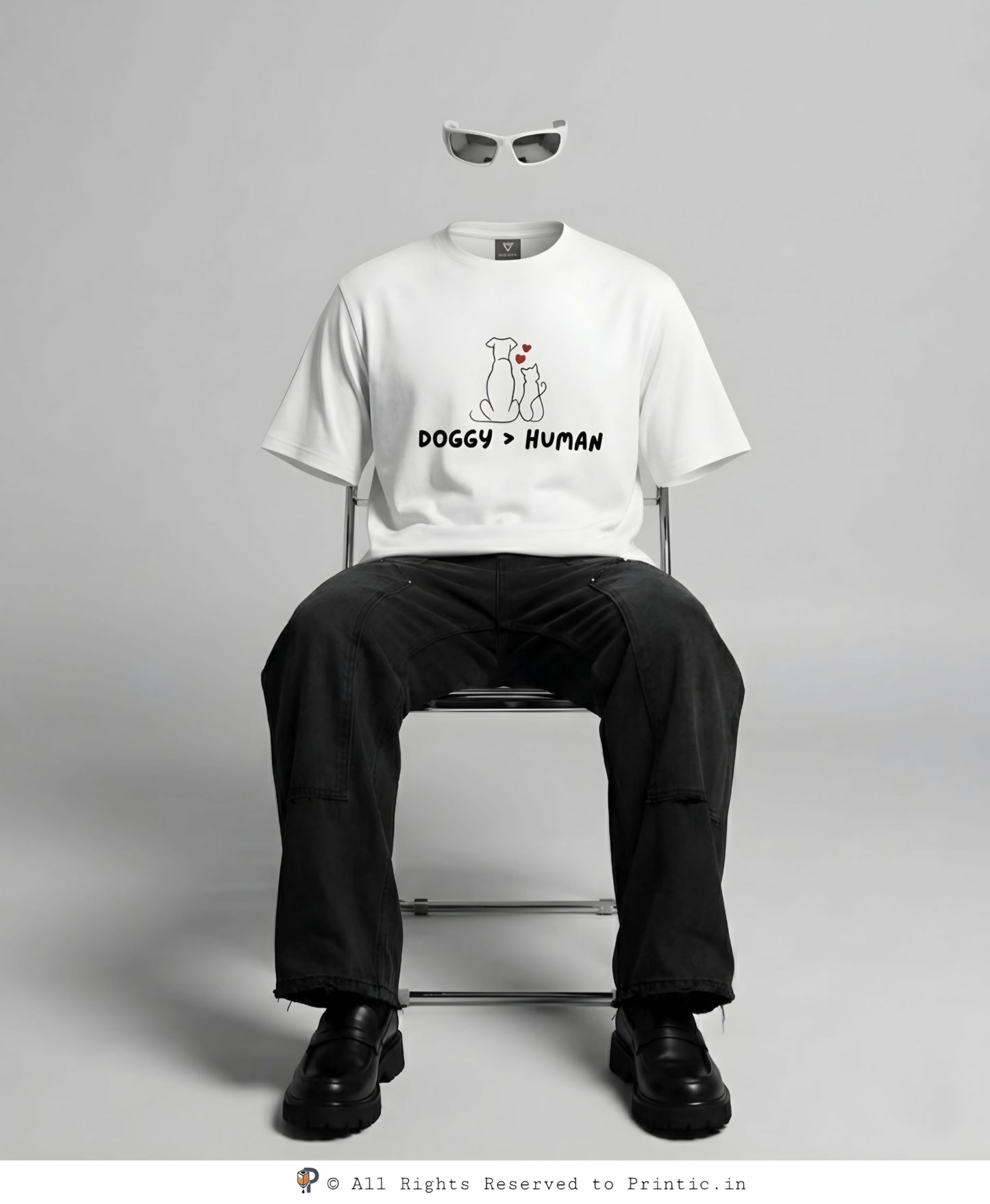 Paws Over People Oversized Unisex Tee