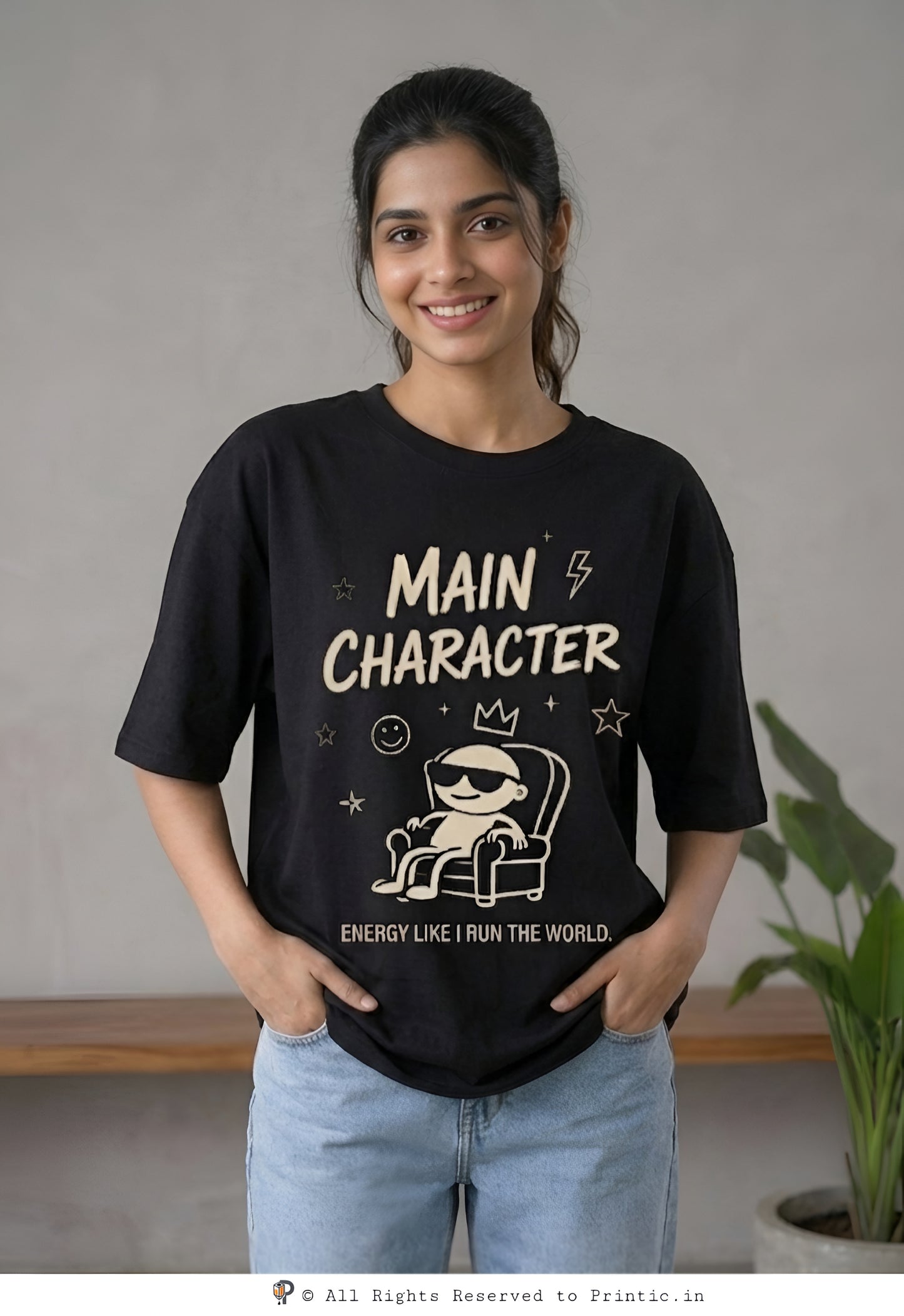 Main Character Energy Oversized Tee