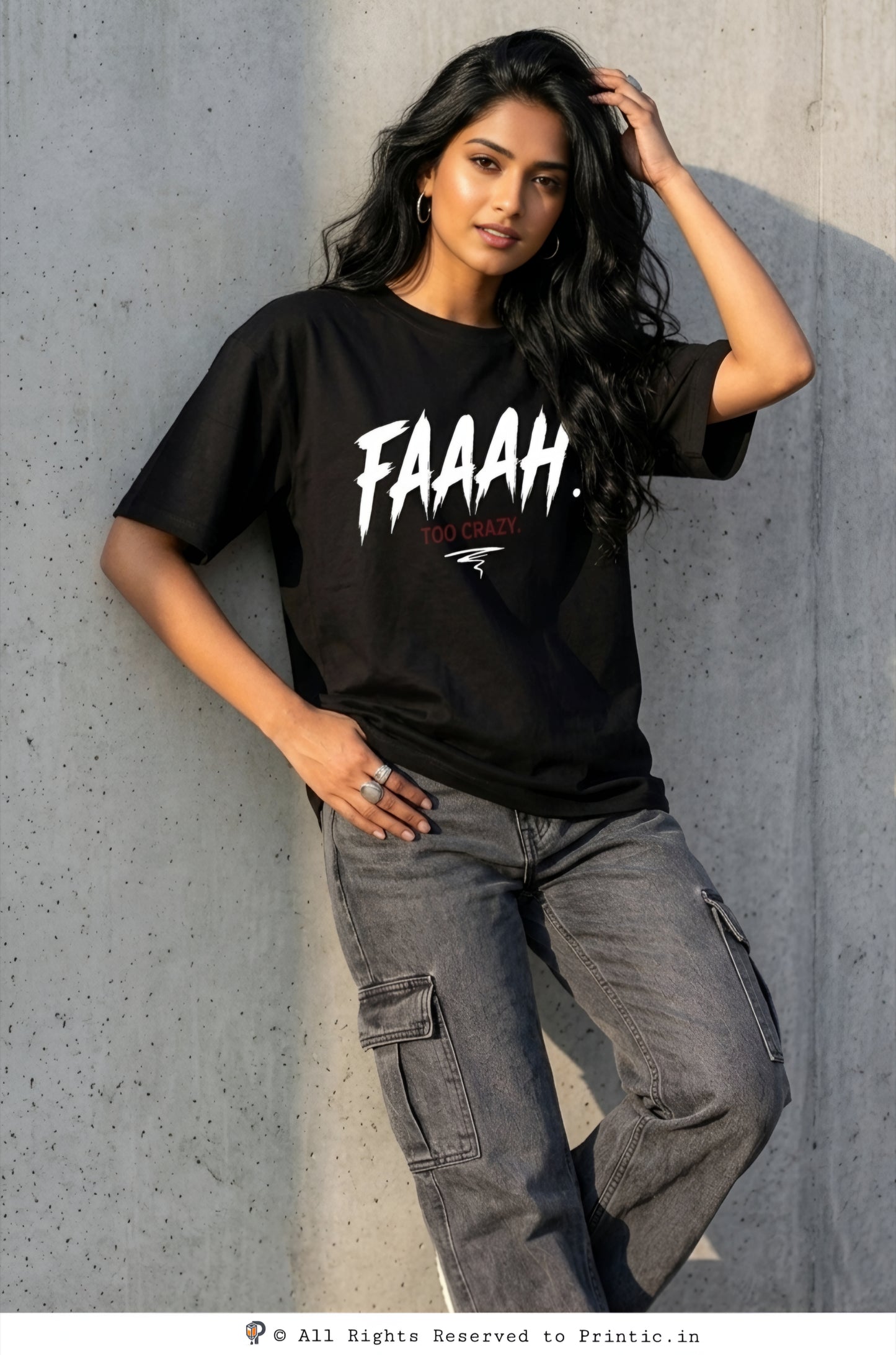 Faaah Too Crazy Oversized  180 GSM Unisex Tee