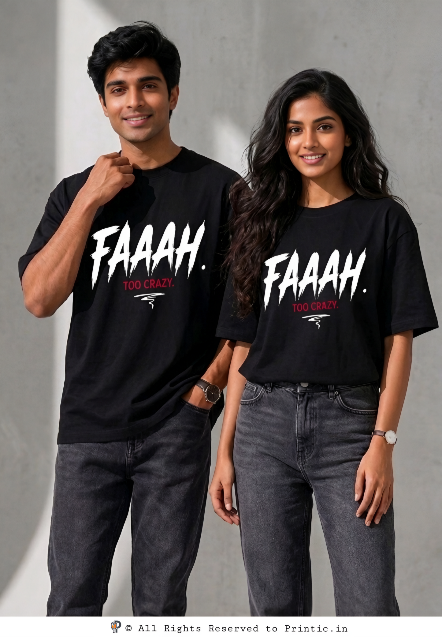 Faaah Too Crazy Oversized  180 GSM Unisex Tee