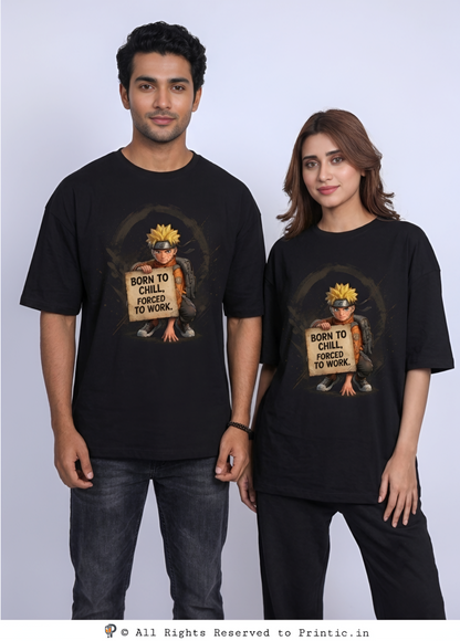 Naruto 'Born to Chill' 240 GSM Oversized Unisex Tee