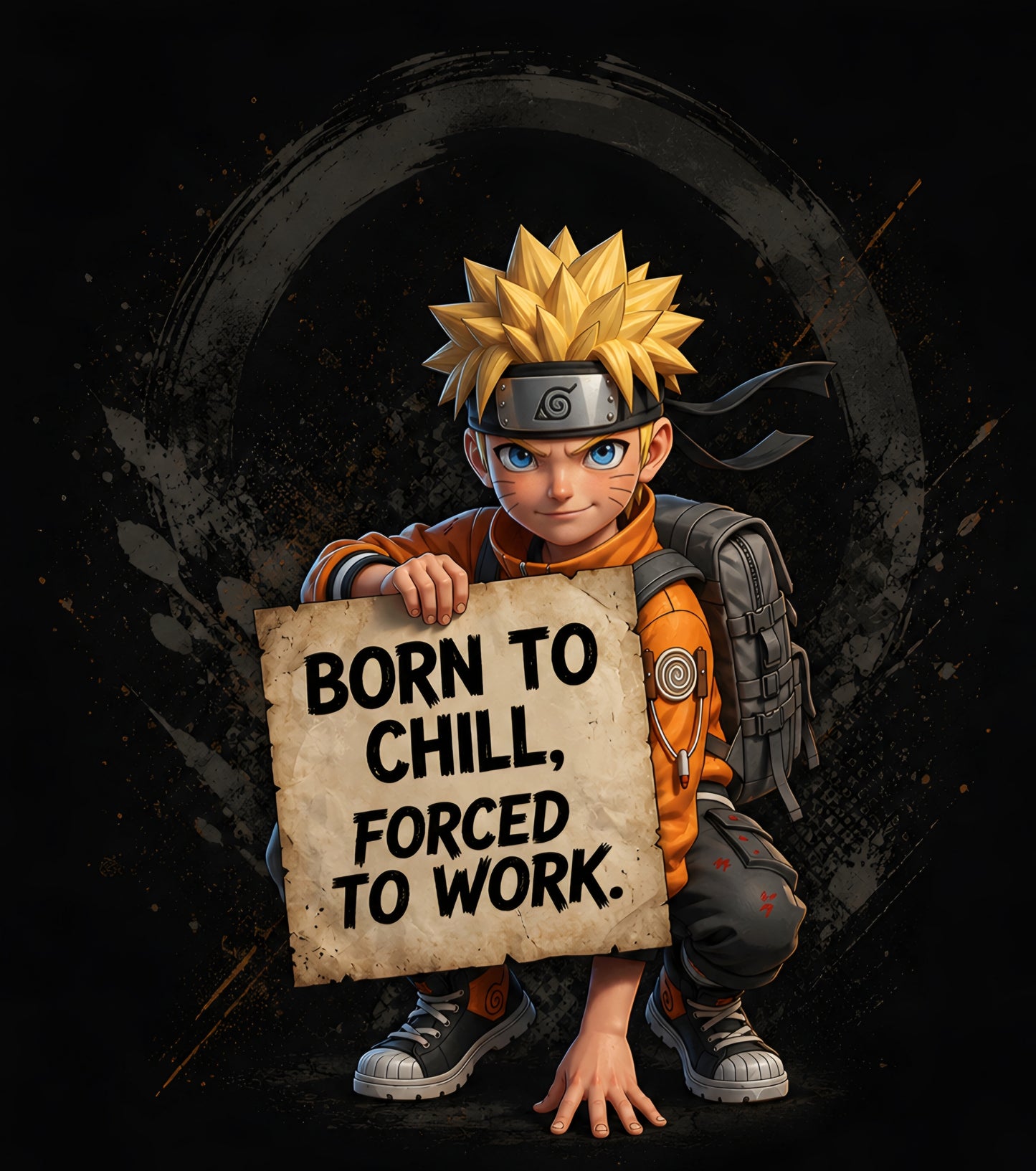 Naruto 'Born to Chill' 240 GSM Oversized Unisex Tee