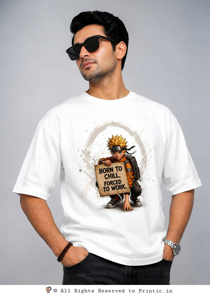 Naruto 'Born to Chill' 240 GSM Oversized Unisex Tee