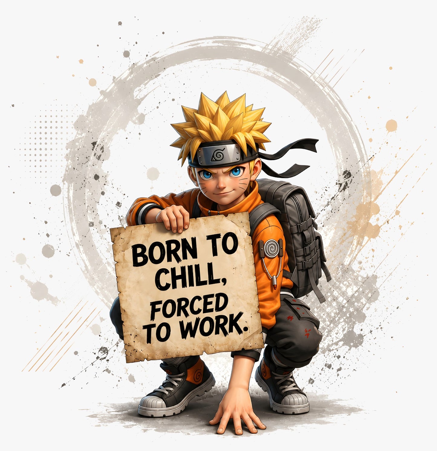 Naruto 'Born to Chill' 240 GSM Oversized Unisex Tee